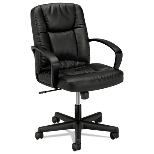 HON® Hvl171 Executive Mid-back Leather Chair, Supports Up To 250 Lb, 16.75" To 20.5" Seat Height, Black freeshipping - TVN Wholesale