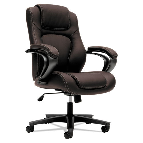 HON® Hvl402 Series Executive High-back Chair, Supports Up To 250 Lb, 17" To 21" Seat Height, Brown Seat-back, Black Base freeshipping - TVN Wholesale