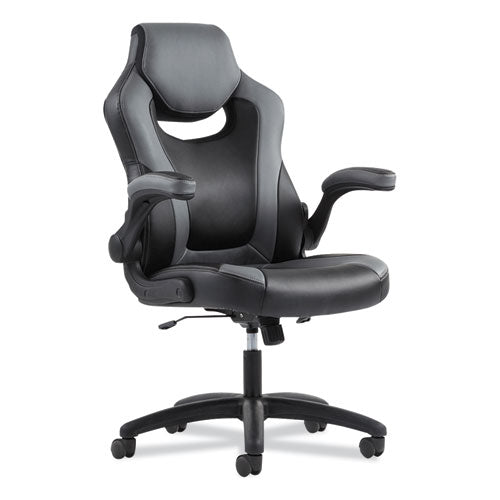 Sadie™ 9-one-one High-back Racing Style Chair With Flip-up Arms, Supports Up To 225 Lb, Black Seat, Gray Back, Black Base freeshipping - TVN Wholesale