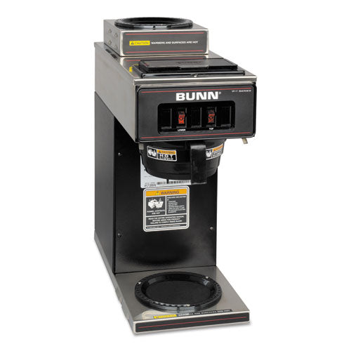 BUNN® Vp17-2 Compact Two Burner Pourover Coffee Brewer, Stainless Steel, Black freeshipping - TVN Wholesale
