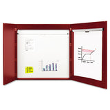 MasterVision® Conference Cabinet, Porcelain Magnetic, Dry Erase, 48 X 48, Cherry freeshipping - TVN Wholesale