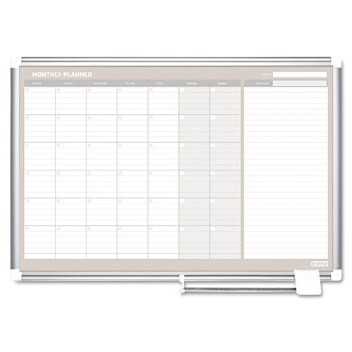 MasterVision® Monthly Planner, 36x24, Silver Frame freeshipping - TVN Wholesale