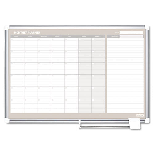 MasterVision® Monthly Planner, 36x24, Silver Frame freeshipping - TVN Wholesale