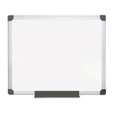 MasterVision® Value Lacquered Steel Magnetic Dry Erase Board, 36 X 48, White, Aluminum Frame freeshipping - TVN Wholesale