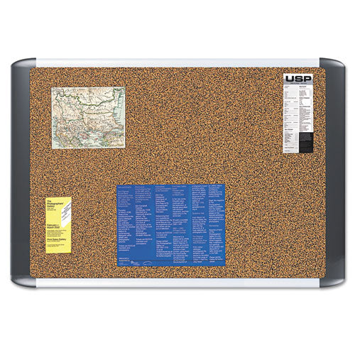 MasterVision® Tech Cork Board, 24x36, Silver-black Frame freeshipping - TVN Wholesale