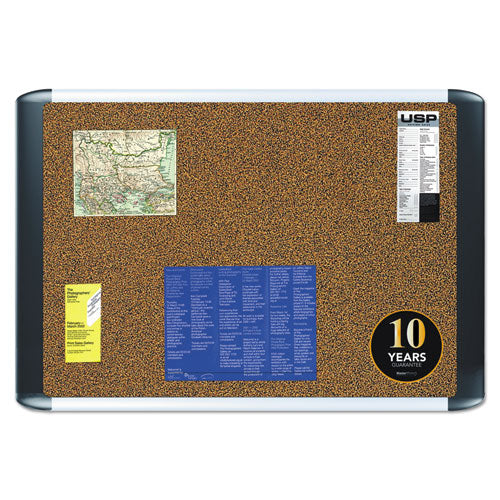 MasterVision® Tech Cork Board, 24x36, Silver-black Frame freeshipping - TVN Wholesale