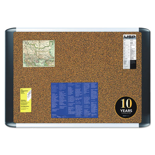 MasterVision® Tech Cork Board, 48x72 Silver-black Frame freeshipping - TVN Wholesale