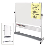 MasterVision® Magnetic Reversible Mobile Easel, Horizontal Orientation, 70.8" X 47.2" Board, 80" Tall Easel, White-silver freeshipping - TVN Wholesale