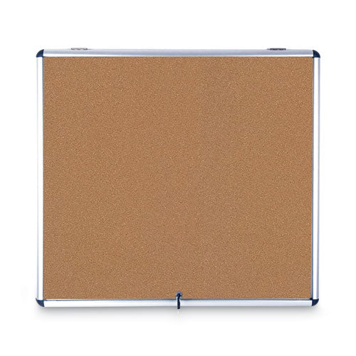 MasterVision® Slim-line Enclosed Cork Bulletin Board, 47 X 38, Aluminum Case freeshipping - TVN Wholesale