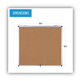 MasterVision® Slim-line Enclosed Cork Bulletin Board, 47 X 38, Aluminum Case freeshipping - TVN Wholesale