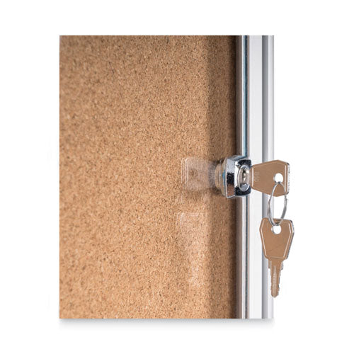 MasterVision® Slim-line Enclosed Cork Bulletin Board, 47 X 38, Aluminum Case freeshipping - TVN Wholesale