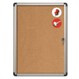 MasterVision® Slim-line Enclosed Cork Bulletin Board, 28 X 38, Aluminum Case freeshipping - TVN Wholesale