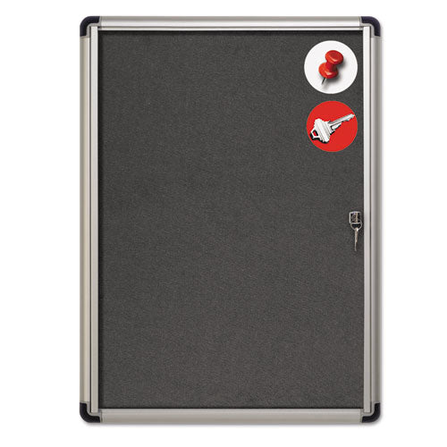 MasterVision® Slim-line Enclosed Fabric Bulletin Board, 28 X 38, Aluminum Case freeshipping - TVN Wholesale