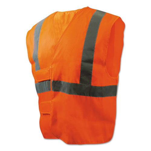 Boardwalk® Class 2 Safety Vests, Standard, Orange-silver freeshipping - TVN Wholesale
