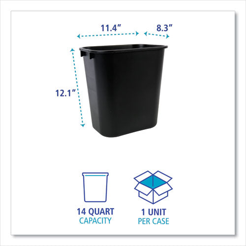 Boardwalk® Soft-sided Wastebasket, 14 Qt, Plastic, Black freeshipping - TVN Wholesale