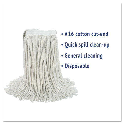 Boardwalk® Cut-end Wet Mop Head, Cotton, #16, White, 12-carton freeshipping - TVN Wholesale