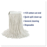Boardwalk® Cut-end Wet Mop Head, Cotton, White, #20, 12-carton freeshipping - TVN Wholesale