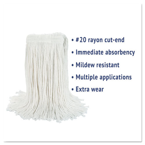 Boardwalk® Cut-end Wet Mop Head, Rayon, No. 20, White freeshipping - TVN Wholesale