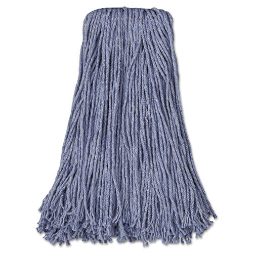 Boardwalk® Mop Head, Standard Head, Cotton-synthetic Fiber, Cut-end, #24, Blue, 12-carton freeshipping - TVN Wholesale