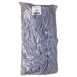 Boardwalk® Mop Head, Standard Head, Cotton-synthetic Fiber, Cut-end, #24, Blue, 12-carton freeshipping - TVN Wholesale