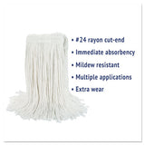 Boardwalk® Cut-end Wet Mop Head, Rayon, No. 24, White, 12-carton freeshipping - TVN Wholesale
