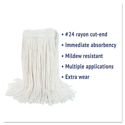 Boardwalk® Cut-end Wet Mop Head, Rayon, No. 24, White freeshipping - TVN Wholesale
