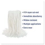 Boardwalk® Cut-end Wet Mop Head, Rayon, No. 24, White freeshipping - TVN Wholesale
