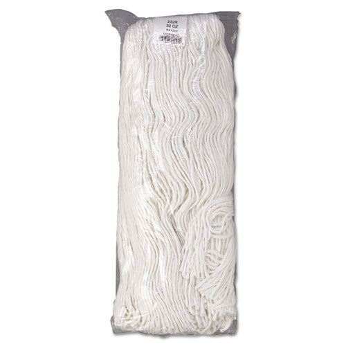 Boardwalk® Mop Head, Premium Standard Head, Rayon Fiber, 32oz, White, 12-carton freeshipping - TVN Wholesale