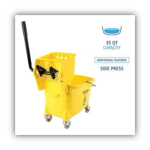 Boardwalk® Pro-pac Side-squeeze Wringer-bucket Combo, 8.75 Gal, Yellow freeshipping - TVN Wholesale