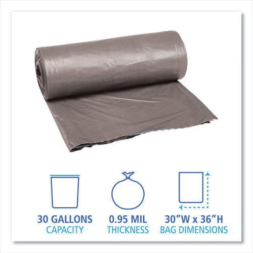 Boardwalk® Low-density Waste Can Liners, 30 Gal, 0.95 Mil, 30" X 36", Gray, 100-carton freeshipping - TVN Wholesale