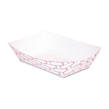 Paper Food Baskets, 3 Lb Capacity, Red-white, 500-carton