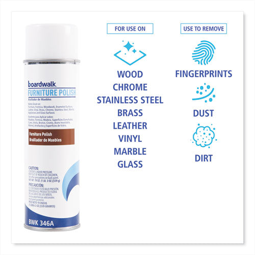 Boardwalk® Furniture Polish, Lemon, 19 Oz Aerosol Spray, 12-carton freeshipping - TVN Wholesale