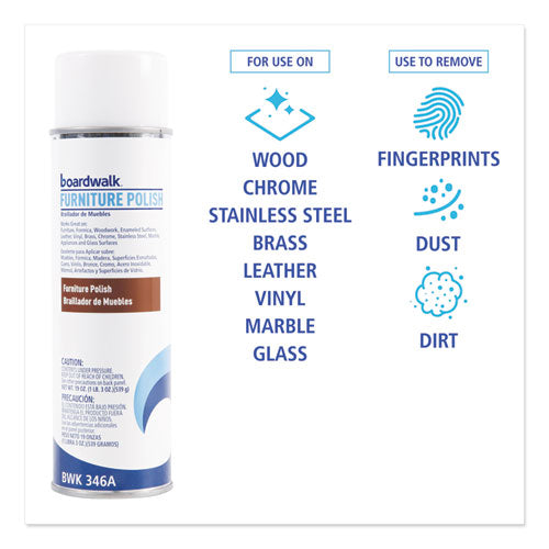 Boardwalk® Furniture Polish, Lemon, 19 Oz Aerosol Spray freeshipping - TVN Wholesale