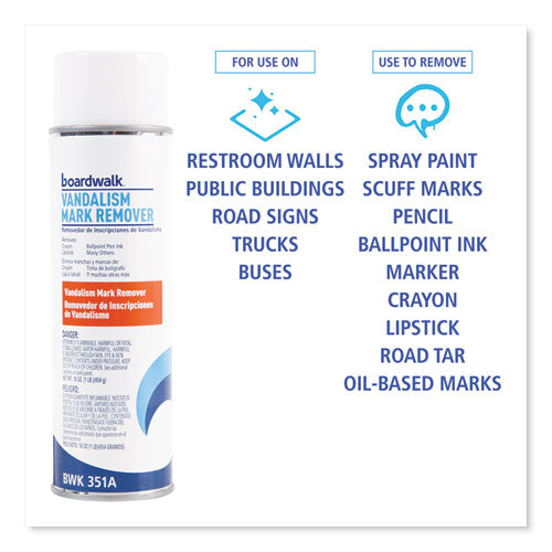 Boardwalk® Vandalism Mark Remover, 16 Oz Aerosol Spray, 12-carton freeshipping - TVN Wholesale