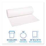 Boardwalk® Low-density Waste Can Liners, 60 Gal, 0.6 Mil, 38" X 58", White, 100-carton freeshipping - TVN Wholesale