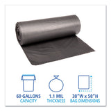 Boardwalk® Low-density Waste Can Liners, 60 Gal, 1.1 Mil, 38" X 58", Gray, 100-carton freeshipping - TVN Wholesale