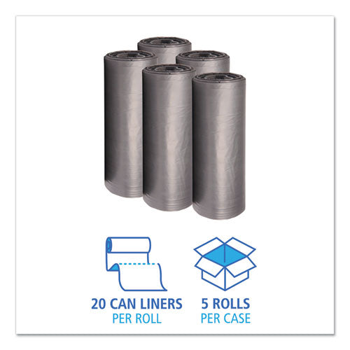 Boardwalk® Low-density Waste Can Liners, 60 Gal, 1.1 Mil, 38" X 58", Gray, 100-carton freeshipping - TVN Wholesale