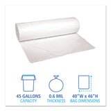 Boardwalk® Low-density Waste Can Liners, 45 Gal, 0.6 Mil, 40" X 46", White, 100-carton freeshipping - TVN Wholesale