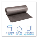 Boardwalk® Low-density Waste Can Liners, 45 Gal, 0.95 Mil, 40" X 46", Gray, 100-carton freeshipping - TVN Wholesale