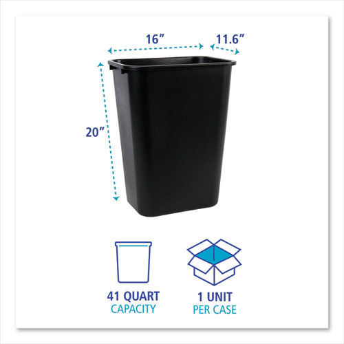 Boardwalk® Soft-sided Wastebasket, 41 Qt, Plastic, Black freeshipping - TVN Wholesale