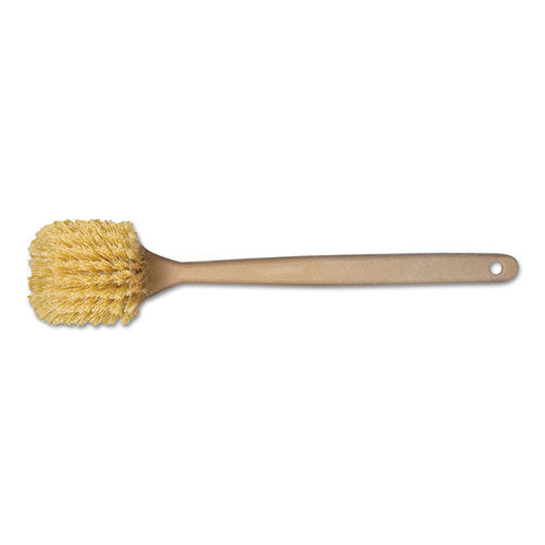 Boardwalk® Utility Brush, Cream Polypropylene Bristles, 5.5 Brush, 14.5" Tan Plastic Handle freeshipping - TVN Wholesale