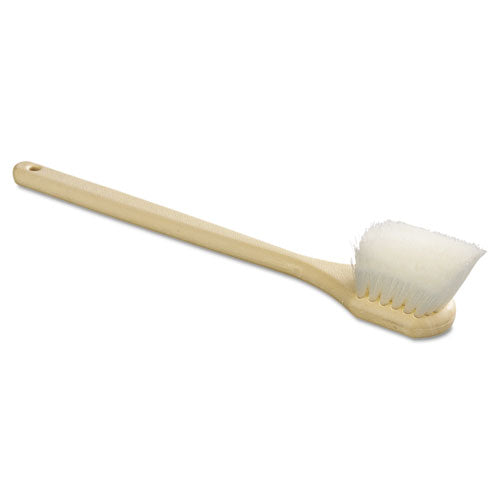 Boardwalk® Utility Brush, Cream Nylon Bristles, 5.5" Brush, 14.5" Tan Plastic Handle freeshipping - TVN Wholesale