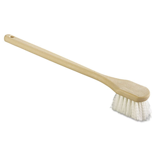 Boardwalk® Utility Brush, Cream Nylon Bristles, 5.5" Brush, 14.5" Tan Plastic Handle freeshipping - TVN Wholesale