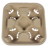 Cup Carrier Tray, 8 Oz To 32 Oz, Four Cups, Kraft, 300-carton