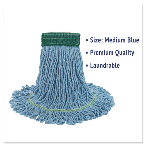 Boardwalk® Super Loop Wet Mop Head, Cotton-synthetic Fiber, 5" Headband, Medium Size, Blue, 12-carton freeshipping - TVN Wholesale