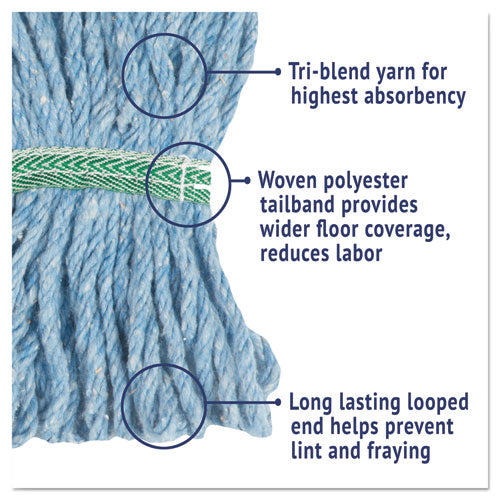 Boardwalk® Super Loop Wet Mop Head, Cotton-synthetic Fiber, 5" Headband, Medium Size, Blue freeshipping - TVN Wholesale