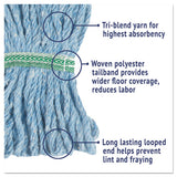 Boardwalk® Super Loop Wet Mop Head, Cotton-synthetic Fiber, 5" Headband, Medium Size, Blue freeshipping - TVN Wholesale