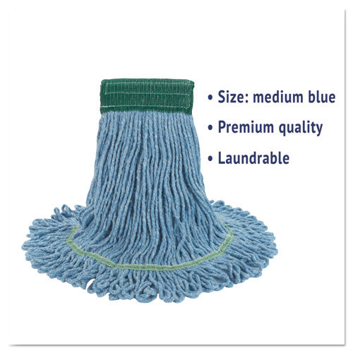 Boardwalk® Super Loop Wet Mop Head, Cotton-synthetic Fiber, 5" Headband, Medium Size, Blue freeshipping - TVN Wholesale