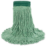 Boardwalk® Super Loop Wet Mop Head, Cotton-synthetic Fiber, 5" Headband, Medium Size, Green, 12-carton freeshipping - TVN Wholesale