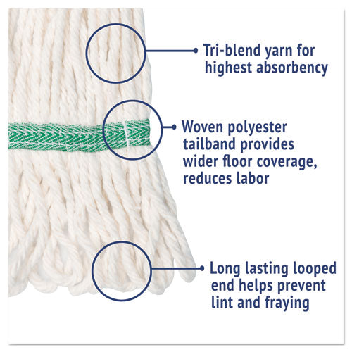 Boardwalk® Super Loop Wet Mop Head, Cotton-synthetic Fiber, 5" Headband, Medium Size, White, 12-carton freeshipping - TVN Wholesale
